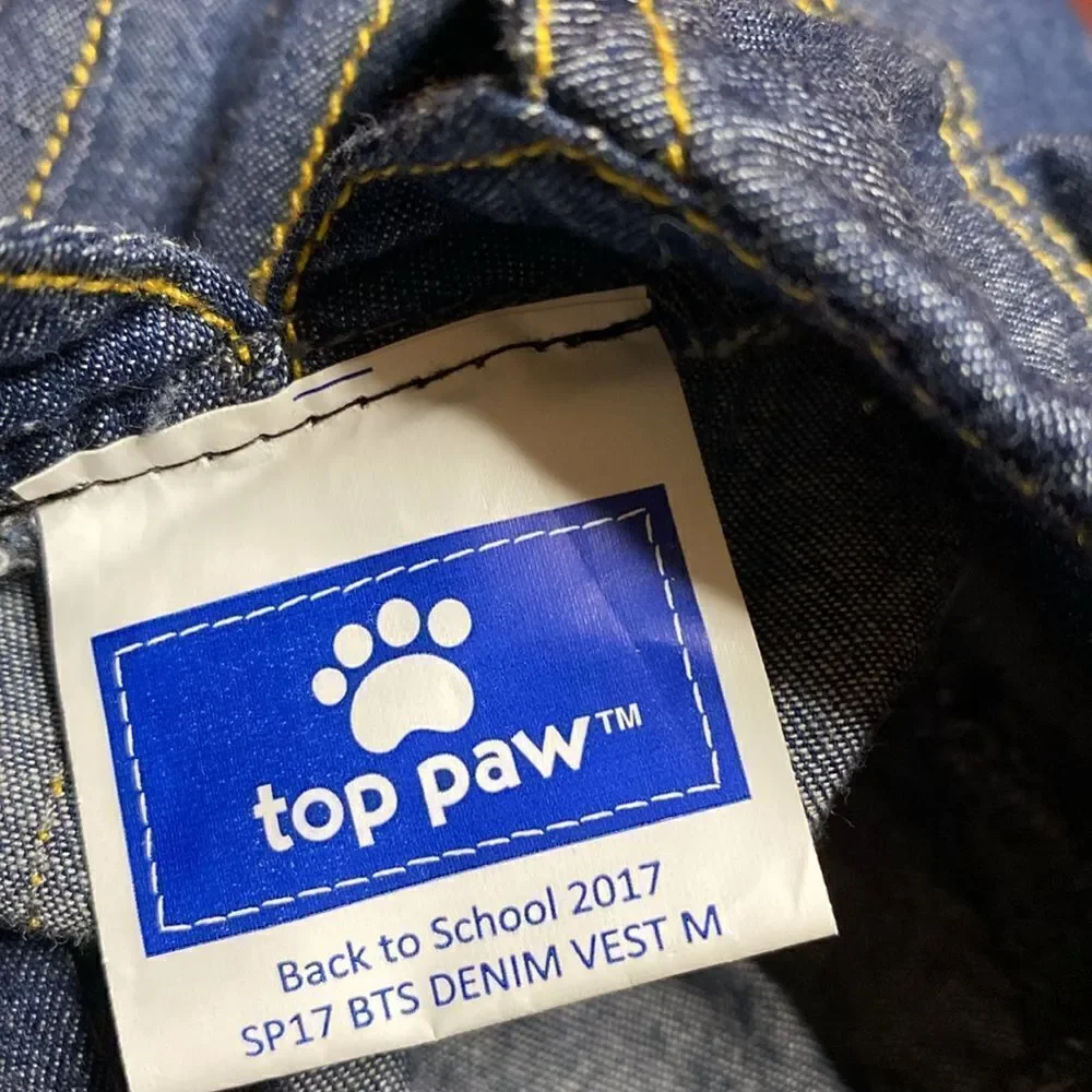 Denim Dog Vest Heart Embroidery Jacket